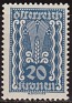 Austria - 1922 - Símbolos - 20 K - Azul - Austria, Symbols - Scott 260 - 0